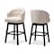Baxton Studio Theron Light Beige Upholstered Wood Swivel Bar Stool, PK2 152-9116 - alternate 1